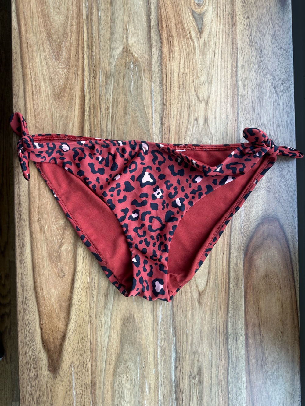 Hollister orange-red leopard print bikini bottoms